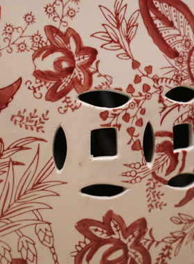 【本尼家】中式釉里红东方鼓凳陶瓷墩国风客厅边几换鞋凳花架