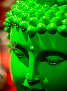 【本尼家】佛头玻璃钢彩绘客厅卧室桌面多色个性立体玄关摆件