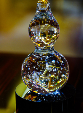 【本尼家】轻奢装饰客厅家居福禄吉祥铜配气泡水晶葫芦玄关摆件