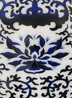 【本尼家】H04非遗手工艺掐丝珐琅装饰画-青花瓷瓶画挂饰国风摆件