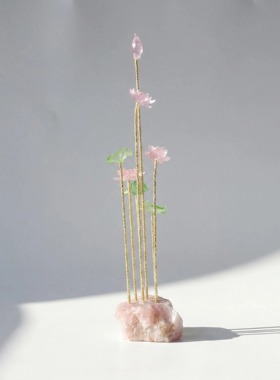 【本尼家】HY239现代轻奢琉璃莲花客厅电视柜装饰桌面玄关摆件