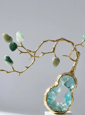 【本尼家】HY194现代轻奢家居装饰镂空葫芦艺术玄关装饰摆件