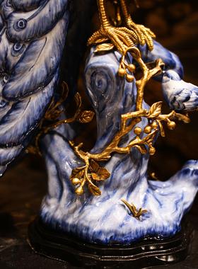 法式客餐厅工艺品摆件铜配瓷奢华