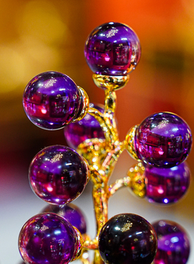 【本尼家】J32紫葡萄发财树艺术摆件轻奢高档家居客厅玄关摆件