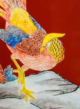 【本尼家】YZ78非遗好物扬州漆器彩螺挂屏《锦绣春晖》玄关壁挂