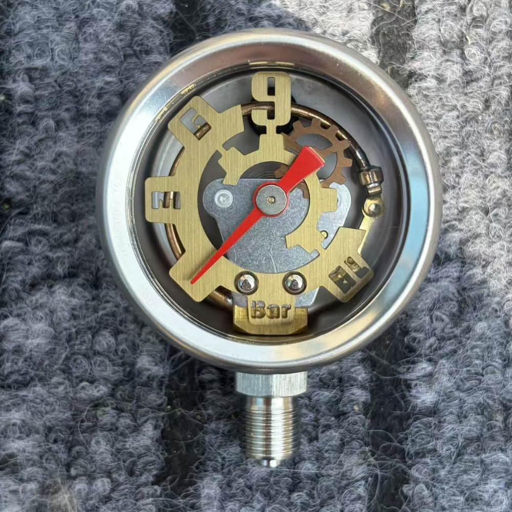 咖啡机压力表改装气动咖啡机镂空压力表侧出1分1/8接口全不锈钢,淘宝优惠券,粉丝福利购,淘宝优惠卷