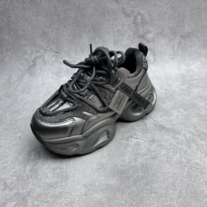 工厂断码pu运动鞋女2025秋季新款老爹鞋圆头系带厚底增高女板鞋,淘宝优惠券,粉丝福利购,淘宝优惠卷