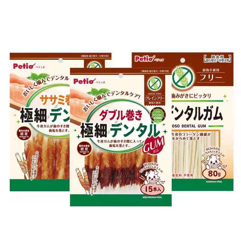 派地奥狗零食日本Petio无谷鸡肉咬胶牛皮洁齿磨牙棒训狗零食奖励-图3