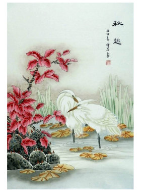 纯手绘工笔画装饰画客厅酒店中式