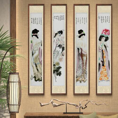 四条屏国画人物手绘字画客厅办公室装饰画心海画美女仕女136GG - 图3