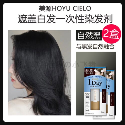 日本Hoyu宣若cielo美源植物染发笔一次性梳黑临时遮白神器补发根 - 图2