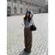 HaloLuu American retro leopard ພິມ jeans ຂາກວ້າງ