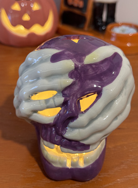 外贸出口 孤品 手工 万圣节 造型夜灯 摆件 烛台