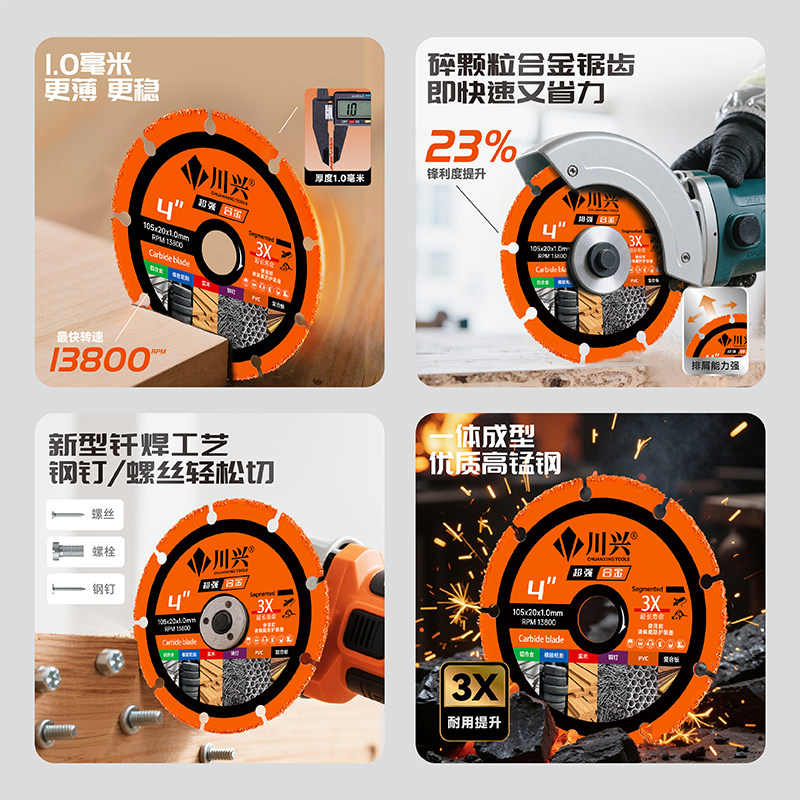 新型木工锯片木板橡胶塑料铝合金PVC管专用超强合金角磨机切割片,淘宝优惠券,粉丝福利购,淘宝优惠卷