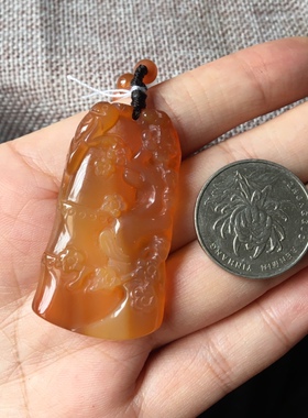 天然玉髓玛瑙吊坠喜上眉梢毛衣链