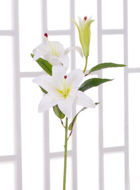 侣儿北京室内手感百合花单支绢花
