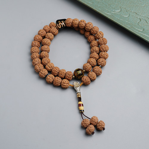 一代老树王小金刚菩提手串原皮原籽盘龙纹佛念珠文玩天珠配饰手持 - 图3