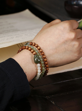 老山檀多圈手串天然和田玉精品