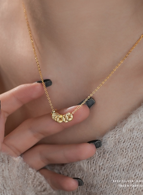 招财钱串子钱多多925纯银包金项链女简约富贵时尚复古气质饰品