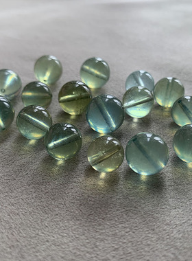 收藏级天然海蓝宝散珠子魔鬼蓝DIY配件水晶单珠多宝手串冰种圆珠