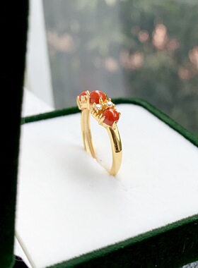 天然南红戒指女s925银镶满肉南红玛瑙戒指柿子红真货可出鉴定