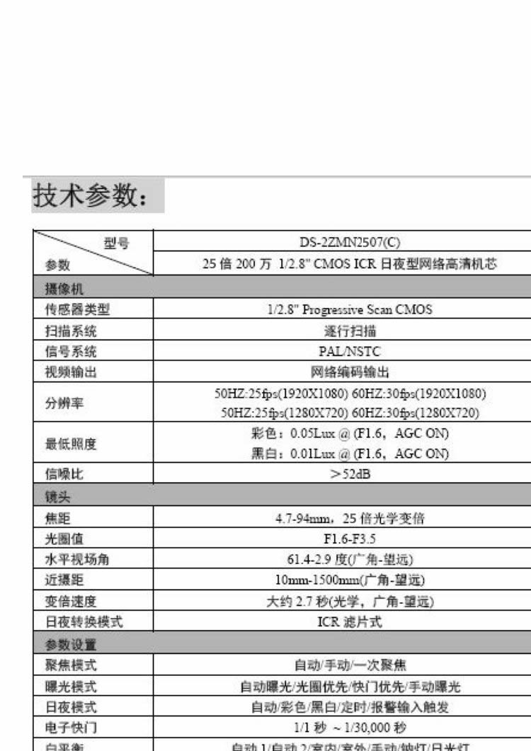 海康iDS-2ZMN2507N(B) 200万25倍变焦网络机芯 带背板底座 - 图1