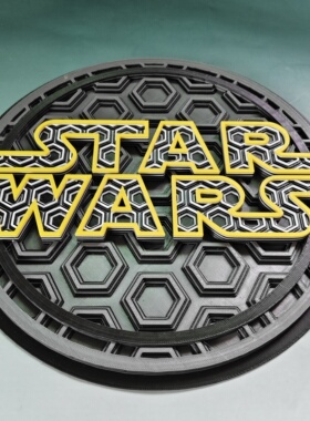 星球大战圆形装饰盘3D打印星球大战 LOGO摆件Starwars摆件3D代打