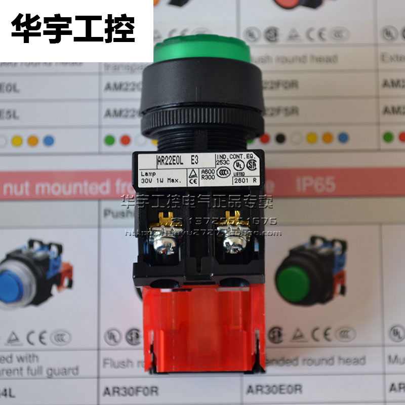 正品富士凸头带灯按钮AR22EOL/AR22E5L/AR22E0L-10E3G R Y E4 1-图0