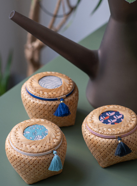 收纳盒收纳盒三匣藤编