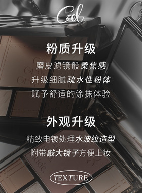 CZEL绔姿灰粉高光修容腮红眼影盘