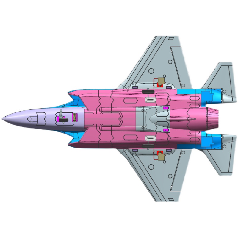 团购猎鹰王64涵道F35肥电EPO航模战斗机主翼可拆送起落架兼50涵道 - 图3
