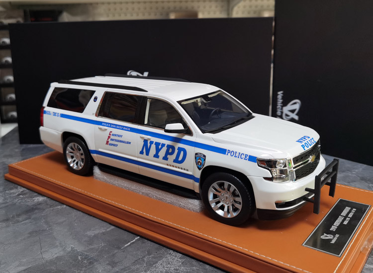 GOC Vehicle Art 1:18 雪佛兰 萨博班警车 Suburban 2008汽车模型 - 图0