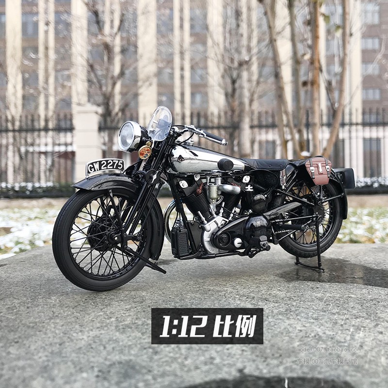 迷你切 1:6 1932 BROUGH SUPERIOR SS 100 T.E.布拉夫摩托车模型-图1