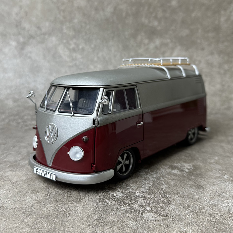 Schuco舒克 1:18大众VW T1b#Samba公交巴士合金全开汽车模型桑巴-图0