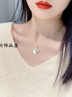 国风小众淡水珍珠花朵项链古丽