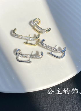 小众时尚个性双排耳钉欧比雅比