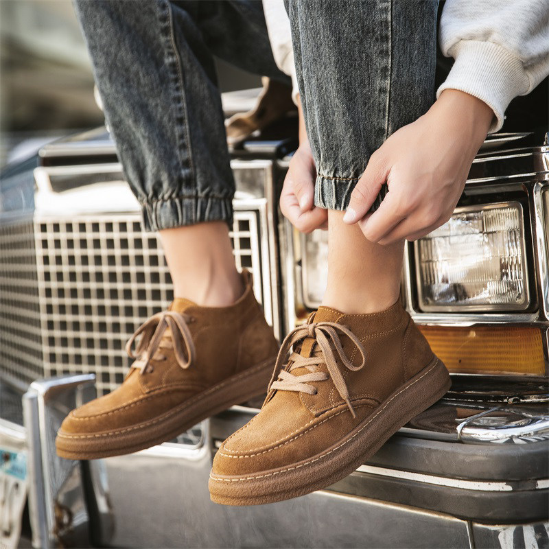 男鞋冬季2025新款高帮鞋加绒翻毛真皮潮鞋磨砂休闲板鞋潮牌马丁靴,淘宝优惠券,粉丝福利购,淘宝优惠卷