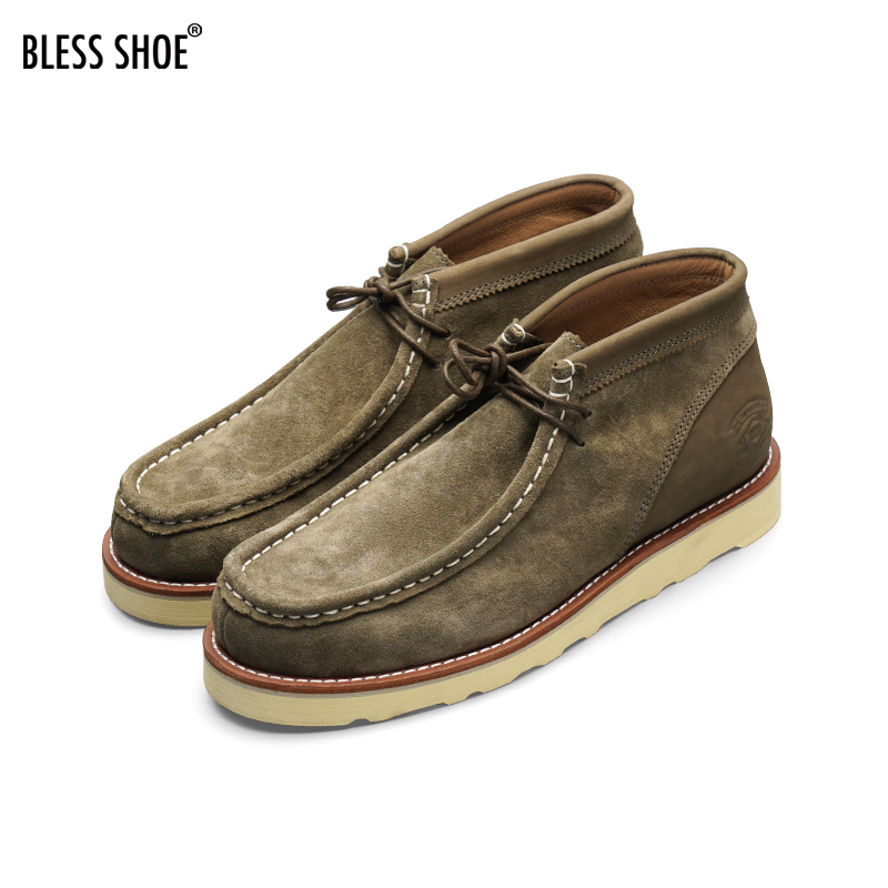 BLESS SHOE WALLABEE 20AW 手工制麂皮袋鼠鞋休闲马丁靴工装男靴 - 图0