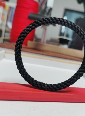 纯手工编织无扣无接头红绳手链女本命年男马年情侣简约黑色水手圈