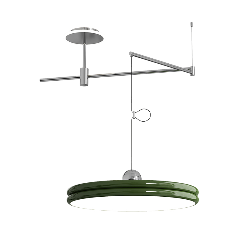 摇臂圆形飞碟吊灯创意个性艺术餐桌灯具简约现代可位移设计餐厅灯