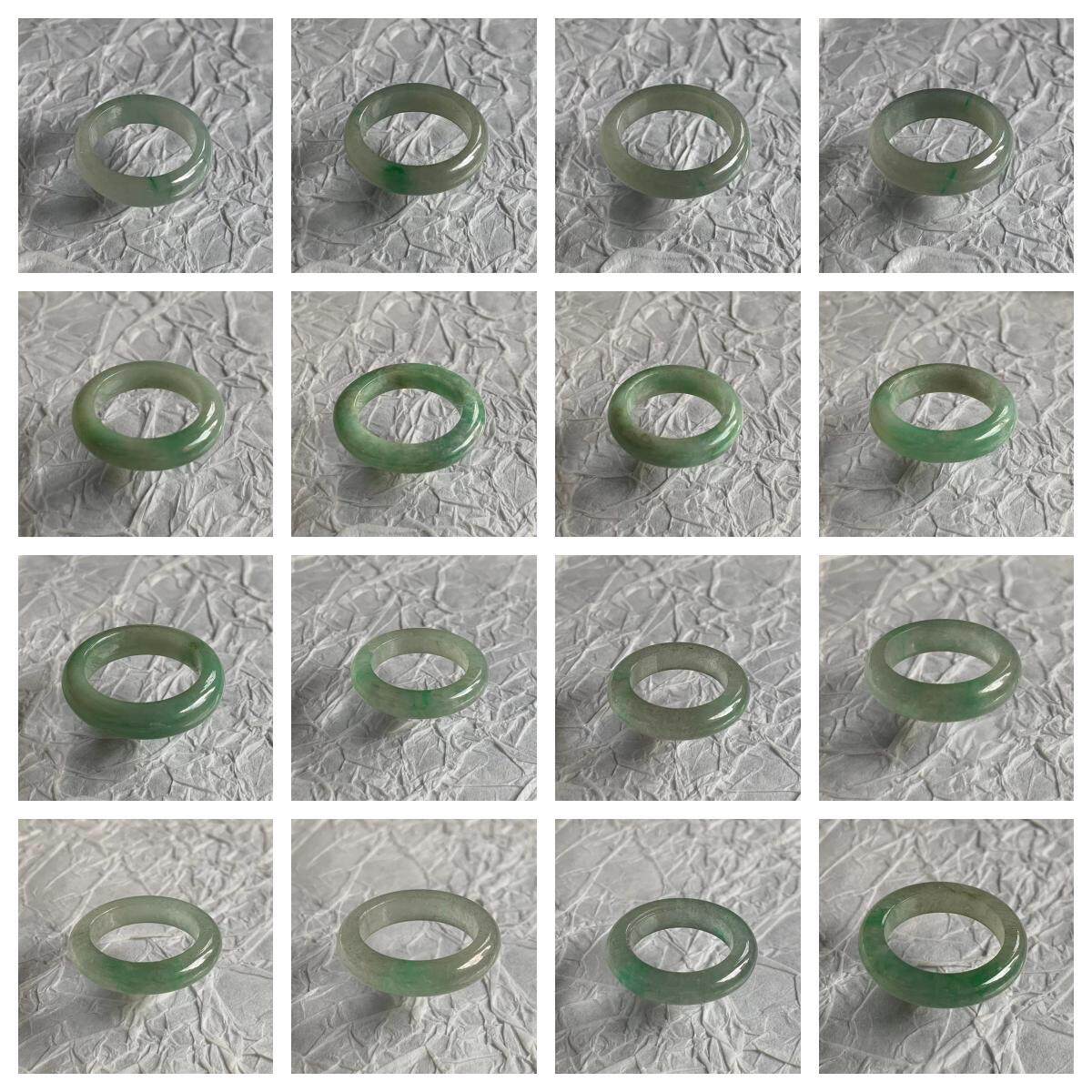 Burmese jade ring white ice fruityang green ring