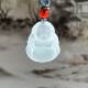 Burmese natural jade pendant A white small Buddha