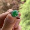 Myanmar A goods jade egg green 10/8.5/3mm