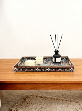 装饰托盘方形PP材质艺术贴花纸盘