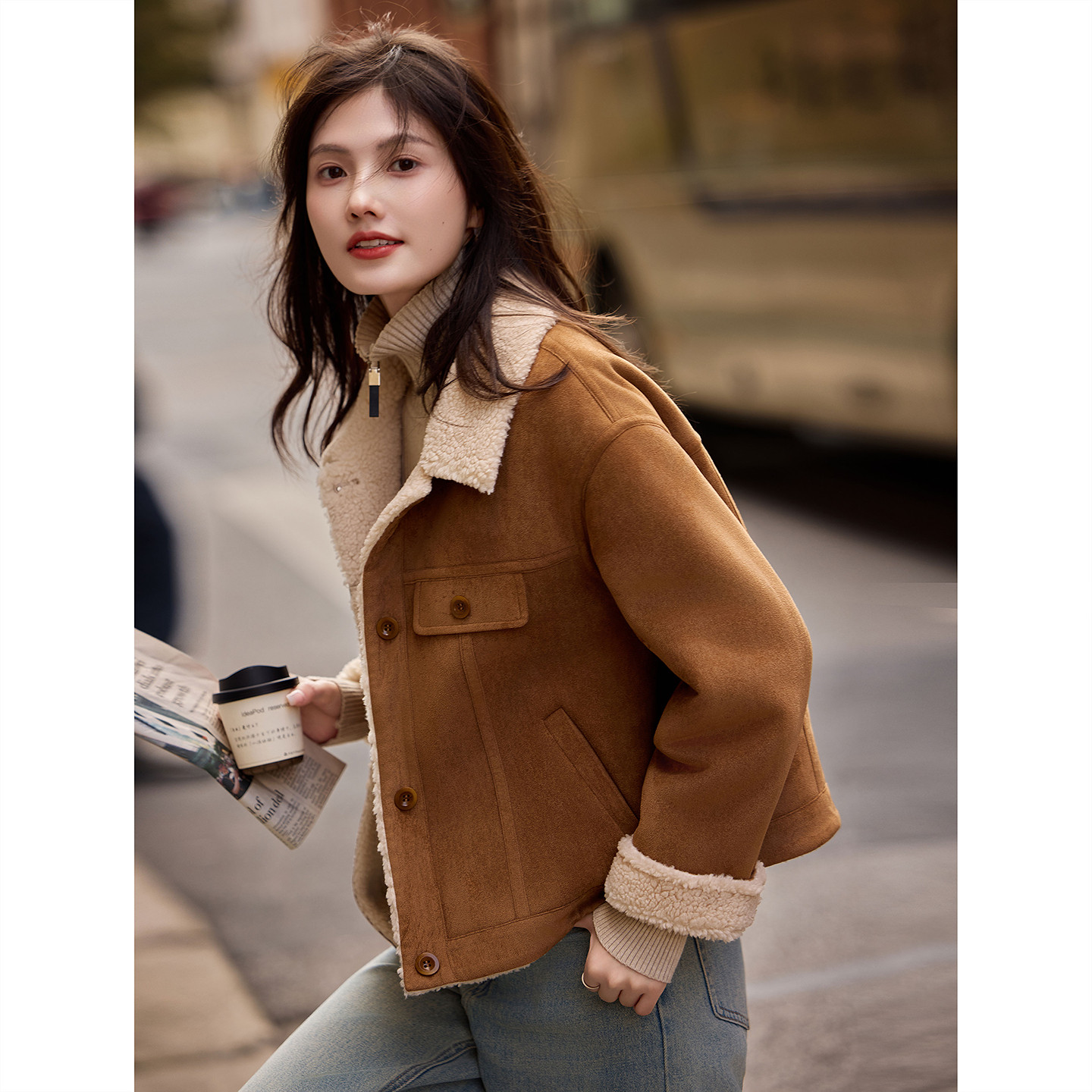 时尚仿皮草毛毛外套女2025冬季新款皮毛一体短款年轻洋气加厚上衣,淘宝优惠券,粉丝福利购,淘宝优惠卷