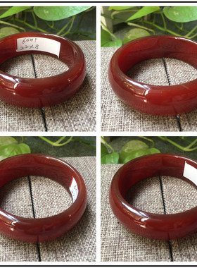 处理天然加宽加厚玛瑙手镯 实惠型玛瑙  红色手镯