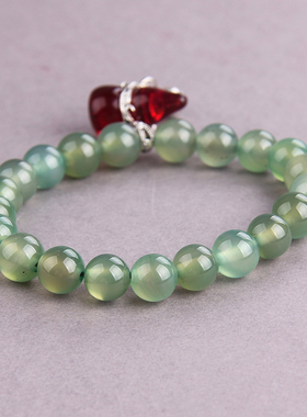 石伴今生纯天然绿色纯手工手链