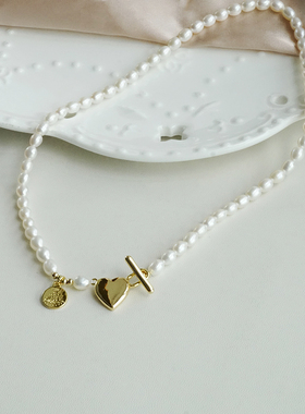 4-5mm天然淡水珍珠项链 强光小米珠锁骨链颈链女短款choker毛衣链