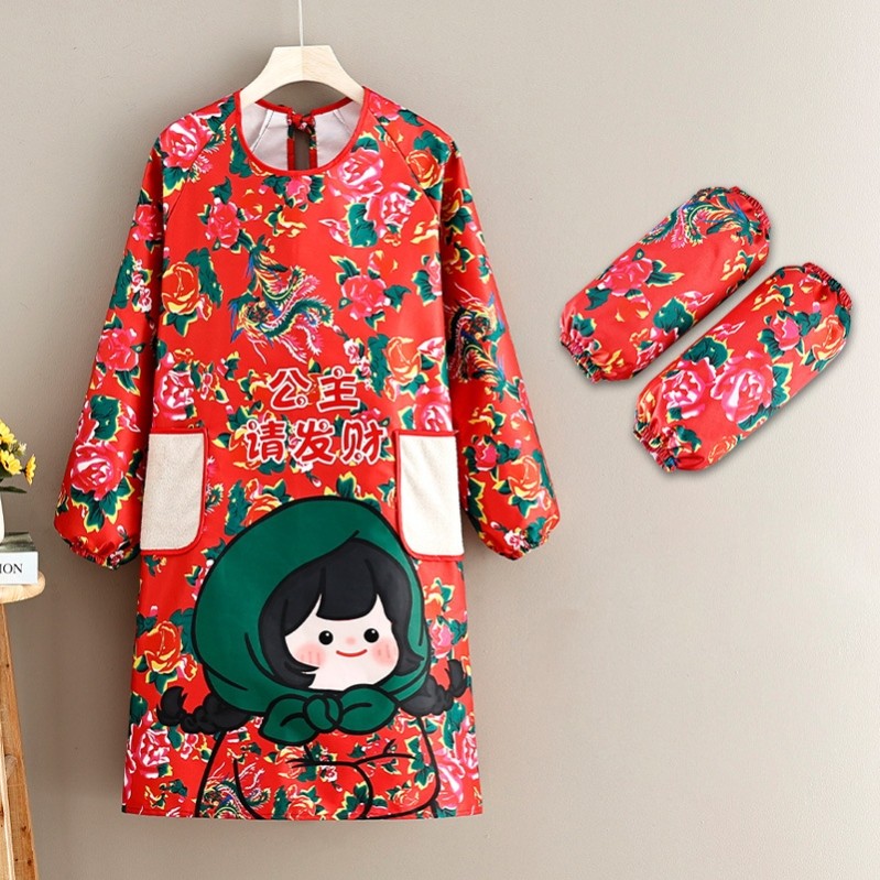 东北大花围裙三件套防水耐磨长袖环保新款防水防油污不掉皮围裙,淘宝优惠券,粉丝福利购,淘宝优惠卷