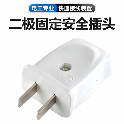 包邮 可转动纯铜二极2脚电源插头 家用接线插座头 250V/220V 10A - 图2